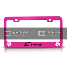 Custom Brother - Evvy Female Name Hibiscus Metal Car SUV Truck License Plate Frame Pn g40