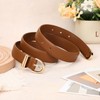JASGOOD Women Leather Belt for Jeans Pants Fashion Gold Buckle