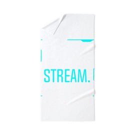 CafePress Streamer Gamer Funny Eat Sleep Stream 30"x60" Absorbent Cotton Back, Soft Beach, Pool Towel