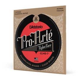 D'Addario EJ45-7 Pro-Arte Nylon 7 String Classical Guitar Strings, Normal Tension – Nylon Core Basses, Laser Selected Trebles - Offers Balance of Volume and Comfortable Resistance – 1 Set