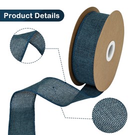 Ribreeze Navy Blue Easter Burlap Wired Ribbon 1-1/2 Inch x 10 Yards for Crafts DIY Decor Parties and Home Outdoor Decoration