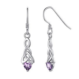 ChicSilver Amethyst Earrings Purple Dangle Earrings February Birthstone Earrings for Women Hypoallergenic Celtic Irish Jewelry