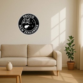 Azeeda 'Proud New Zealander' White Premium Vinyl Decal Sticker – Waterproof, Durable & Easy to Apply - Ideal for Car Bumpers, Windows, Bins and More (DW00171726)