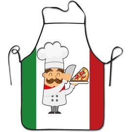 Italy Flag Cartoon Chef Pizza Apron Theme Cooking Chef Work Shop Women Men Adult Girl Kid Weavers Baking Decorations Painting Bbq Grilling Kitchen Accessories Party Supplies