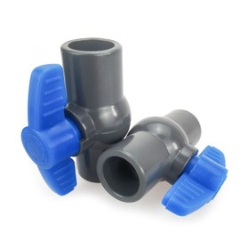 XIFOWE (2 PCS) 1/2 inch PVC Ball Valve Slip (Socket), Shut off valve, Compact T-Handle Water Shut-Off Valves, Socket Valve for aquarium, Water Treatment, Irrigation, Swimming Pool Equipment and so on.