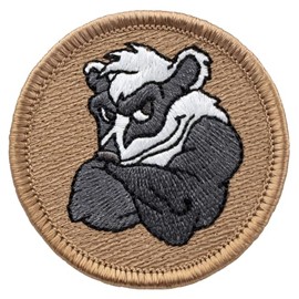 Muscle Badger Patrol Patch - 2" Diameter Round Embroidered Patch (Iron-on)