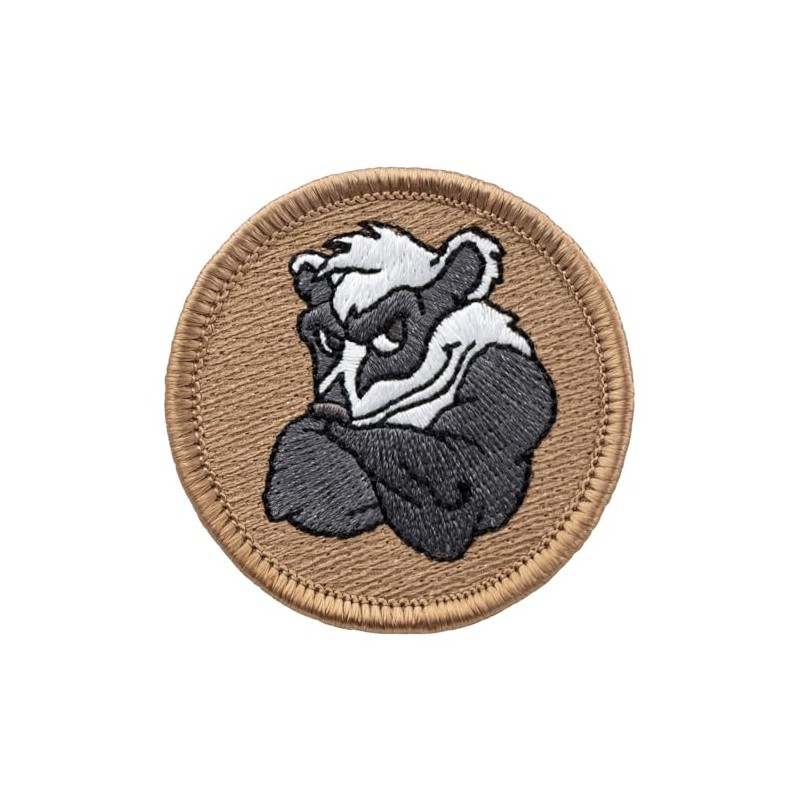 Muscle Badger Patrol Patch - 2" Diameter Round Embroidered Patch