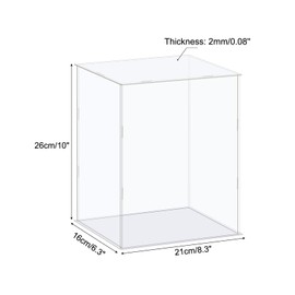 sourcing map Acrylic Display Case Box Clear Dustproof Protection Showcase 21x16x26cm for Collectibles Display