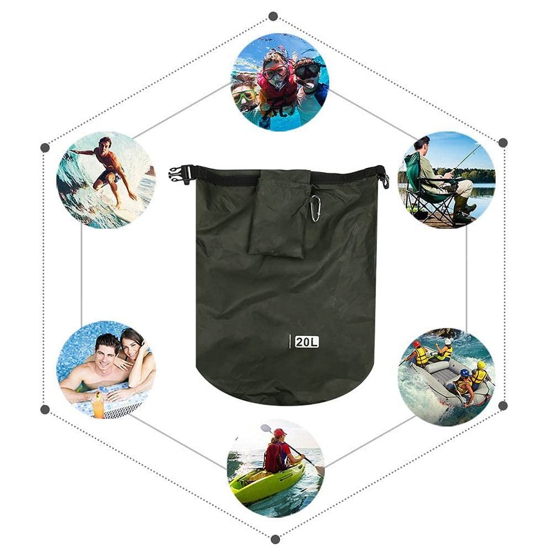 MUNEFE Outdoor Foldable Waterproof Barrel Dry Bag, Outdoor Floating Dry