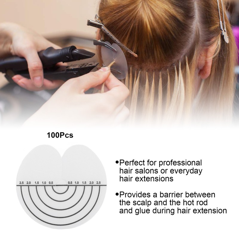 100Pcs Hair Heat Shield Guards with Scale Single Hole PVC