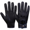 MGGMOKAY Men's Leather Car Gloves Touchscreen Leather Gloves Unlined, Black-Blue
