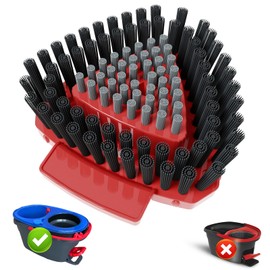 Upgraded Spin Mop Replace Scrub Brush Only Compatible with Vileda Rinseclean System, More Layers of Bristles Great for Kitchen, Deck, Bathroom and Shower Floor (Small，NOT for vileda others system)