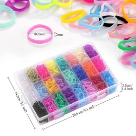 Hair Rubber Bands, 1500 Pcs Small Elastic Hair Ties with Organizer Box Colorful Hair Ties for Girls, Mini Kids Hair Elastics Baby Hair Ties for Thin or Thick Hair (24 Colors)