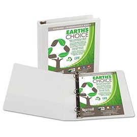 Samsill 16957 Earth's Choice Biobased + Biodegradable D-Ring View Binder 1 1/2-Inch Cap White