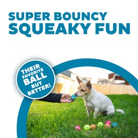 Outward Hound Squeaker Ballz – Squeaky Tiny Tennis Balls for Small Dogs Under 15 lbs, Fetch & Training, X-Small (1.5"), 8-Pack