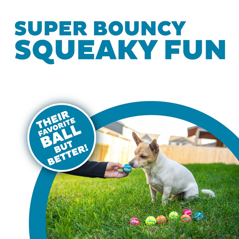 Outward Hound Squeaker Ballz – Squeaky Tiny Tennis Balls for