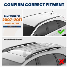 KUIPERAUTO 165LBs Roof Rack Cross Bars Aluminum Compatible for 2007-2011 Honda CRV CR-V EX-L EX LX Rooftop Luggage Carrier Rack crossbars for Bike Snowboard Skiboard Box