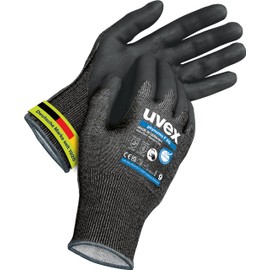 Uvex phynomic F XG, 1 pair, cut protection and grip gloves for damp and oily areas, sensitive and abrasion-resistant, black