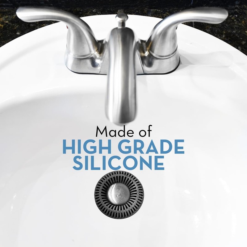 SINKRING The Ultimate Bathroom Sink Drain Protector Hair Catcher/Strainer/Snare (Charcoal