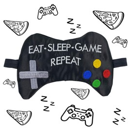 Eat Sleep Game Repeat Sleep Mask. Gamer Eye Mask. Slumber Party Mask. Father's Day Gift. Embroidered Sleep Mask. The Best Gift for Gamers. (Sleep mask No Gel)