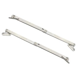 TOOLSTAR Cupboard Door Folding Hinge Lever Strut Lid Flap Support Hinges for Home Furniture Wardrobe Cabinet Box Suitcase, silver