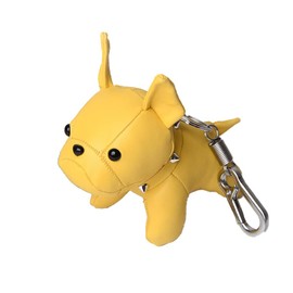 ihreesy Bulldog Key Holder, PU Leather Key Ring, Creative Cute Animal Key Ring, Dog Pendant, Key Ring, Family, Friend, Partner Gift, yellow, Unit size