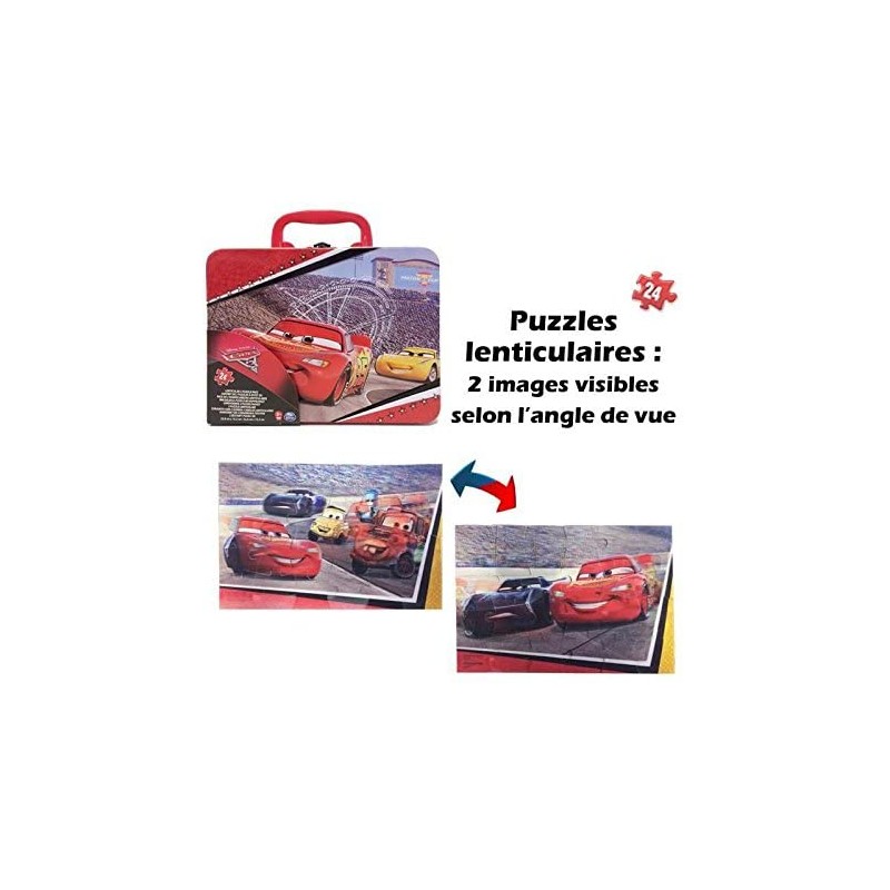 Cardinal – 6035603 Large Metal Case 3 Cars 2 Puzzles