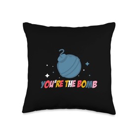 You're the Bomb Bubble Relaxing Bath Bombs Throw Pillow