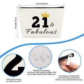 21st Birthday Gifts for Girls Women Makeup Bag 21 Year Old Birthday Gifts for Daughter Niece Sister Best Friend Girlfriend Coworkers Cosmetic Bag Twenty One Birthday Gifts for Her Travel Toiletry Bag