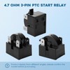 Refrigerator Starter Relay Set, 3 Pin 4.7 Ohm PTC Fridge