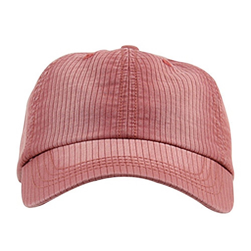 MG Low Profile Pine Stripe Cotton Washed Cap - Maroon