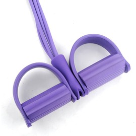 Fitness Pedal Elastic Pull Rope, 4 Tube Tension Rope Elastic Sit-up Pull Rope Pedal Resistance Band Bodybuilding Expander Multifunctional Leg Exerciser for Slimming Training Arms Belly Pilates