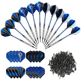GWHOLE 18g Soft Dart with 16 Dart Flights and 200 Dart Soft Tip Points for Electronic Dartboard, Set of 12