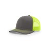 Richardson 112 Trucker OSFA Baseball Hat Ball Cap, Charcoal/Neon Yellow,