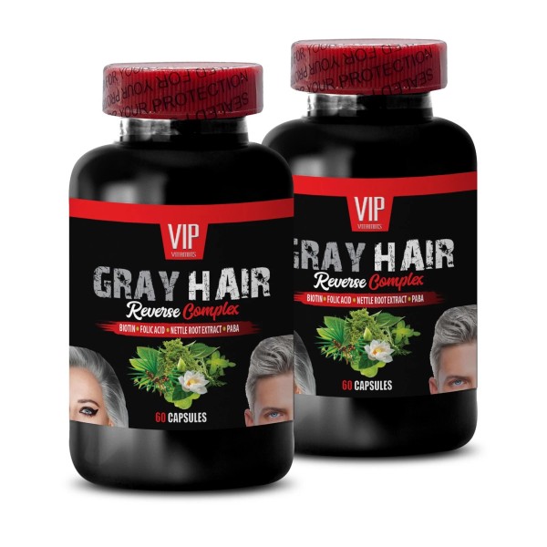 VIP VITAMINS Saw Palmetto Berries and Chlorella Blend: GRAY HAIR