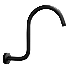NearMoon High Rise S Shape Shower Extension Arm, Shower Head Extender Shower Arm with Flange, Standard 1/2" Connection- Bathroom Accessory, 13 Inch(Matte Black)