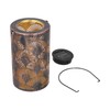 LED Solar Lantern Retro Iron Hollow Portable Warm Light Outdoor