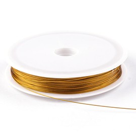 Xeahung - Alambre de acero inoxidable dorado de 0,5 mm, 30 m, para hacer joyas y manualidades, collar y pulsera