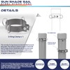 Windscreen4less 3" Diameter D-ring Clamp for Sun Shade Sail Pole,