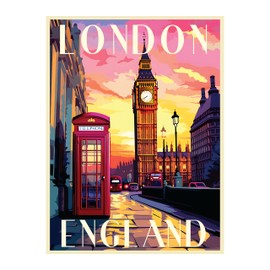 R and R Imports London United Kingdom Souvenir Vintage Travel Poster 16x24-Inch