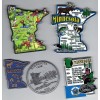 CLASSIC MINNESOTA JUMBO STATE MAP MAGNET 7 COLOR NEW USA