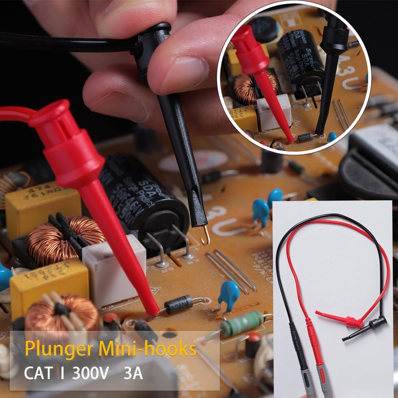 TKDMR 18Pcs Soft Silicone Electrician Test Leads Kit CAT III