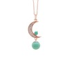 Crescent Moon Turquoise Necklace Dainty Pendant Tiny Raw Charm Silver