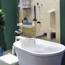 FSCEPIXI Wall Mount Tub Faucet with Extra Long Tub Spout,Single Handle Tub Filler Faucet with Brass Rough-in Valve,Matte Black