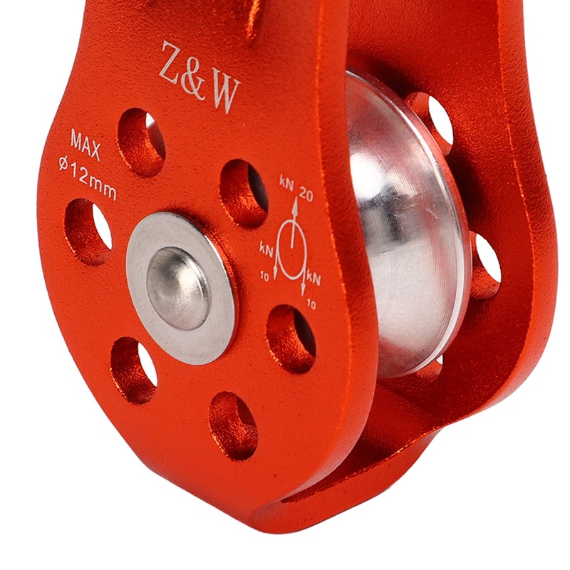Rock Climbing Pulley Fixed Sideplate Single Sheave Pulley Orange Lift