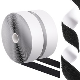 2''×27Ft Black Heavy Duty Hook And Loop Tape Adhesive, No Punching Picture Wall Hanging Roll, Sticky Back Couch Cushions Grip, Keep Rugs in Place, Strong Adhesive Tape for DIY at Classroom Office Home