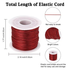 Metallic Cord 218 Yards 1mm Red String Twine Metallic Tinsel Thin Ribbon Rope Red Thread String for Crafts Bracelet Necklace Jewelry Making Gift Wrapping Christmas Ornaments Hanging Decor 2 Roll