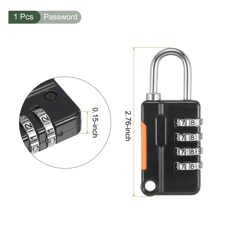 YOKIVE 1 Set 4 Digit Combination Lock with Security Cables,
