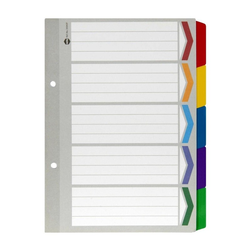 Marbig Indices & Dividers 5 Tab Reinforced A5 Colour