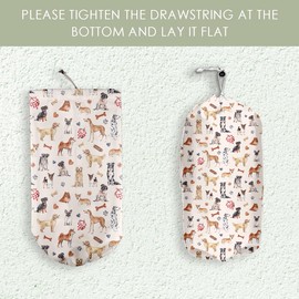 Dog Toilet Paper Storage Bag 11.5 x 9 inches Cute Dogs Home Kitchen Decor Gifts for Dog Lover Women Mom Grandma Suitable for Camping Toilets And Laundry Rooms